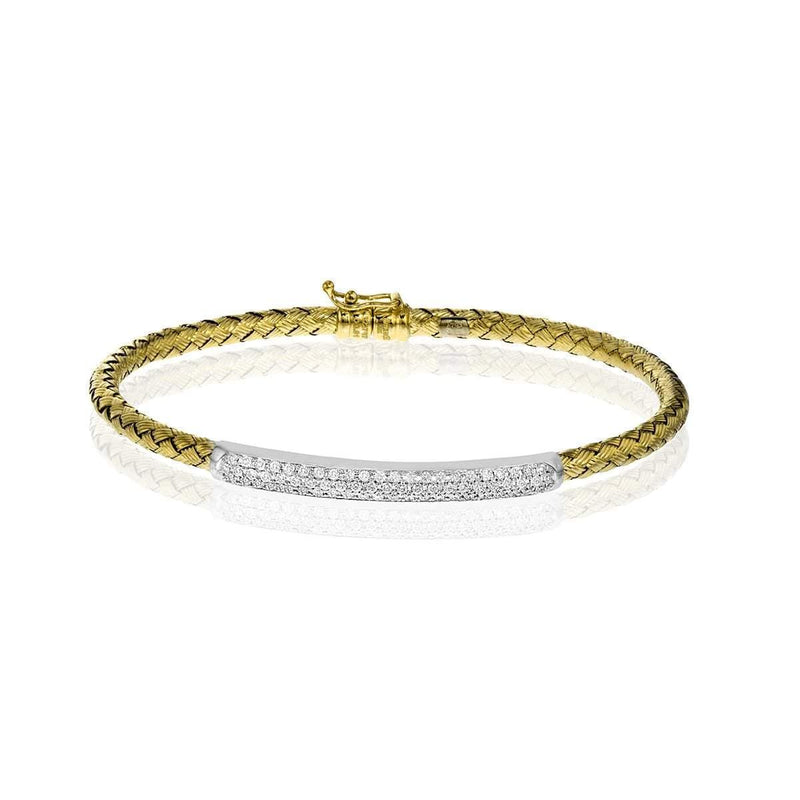 18k White & Yellow Gold Round Diamonds Bangle - LB2113-YW-Simon G.-Renee Taylor Gallery