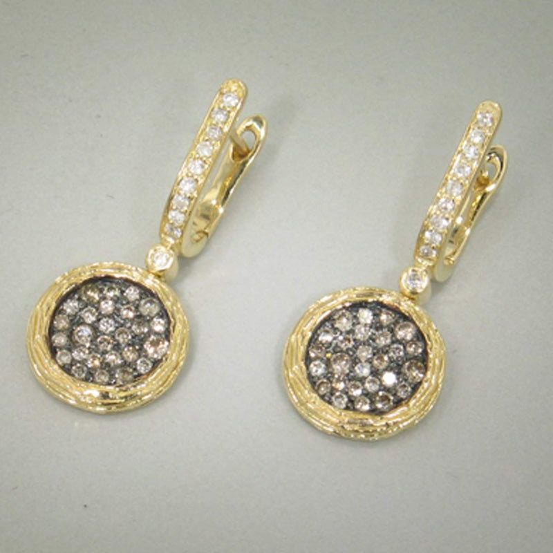 18k Yellow Gold & Brown Diamond Earrings - E0054-YG-br-Jayne New York-Renee Taylor Gallery