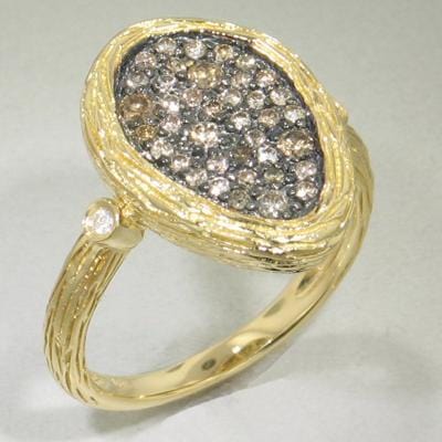 18k Yellow Gold & Brown Diamond Ring - 508H-YG-br-Paramount-Renee Taylor Gallery