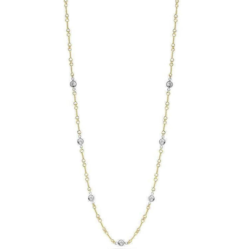 18k Yellow Gold & Diamond Necklace - 001824AJ18X0-Roberto Coin-Renee Taylor Gallery