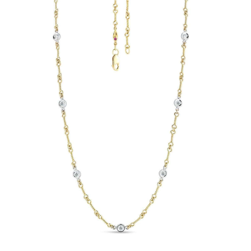 18k Yellow Gold & Diamond Necklace - 001824AJCHX0-Roberto Coin-Renee Taylor Gallery