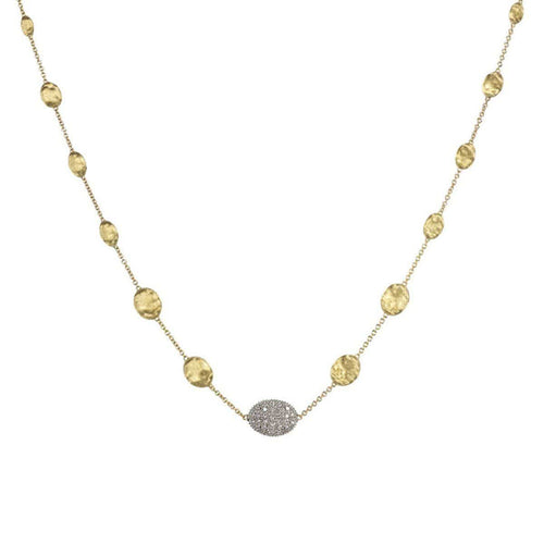 18K Siviglia Diamond Graduated Necklace - CB1730 B YW 18"-Marco Bicego-Renee Taylor Gallery