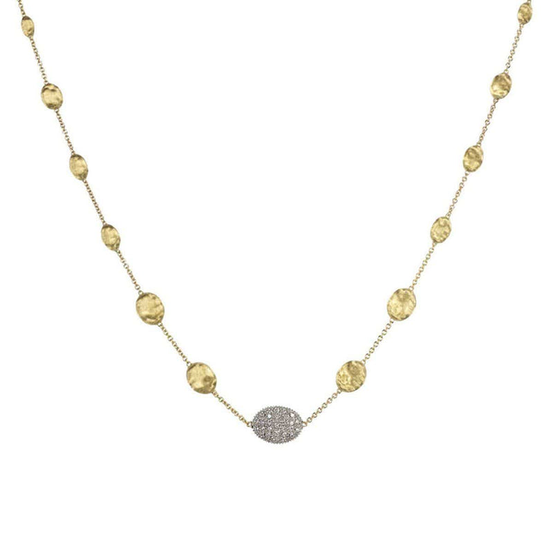 18K Siviglia Diamond Graduated Necklace - CB1730 B YW 18"-Marco Bicego-Renee Taylor Gallery