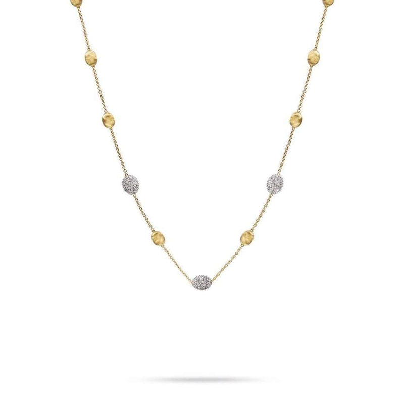18K Siviglia Diamond Necklace - CB1838 B YW 16.5"-Marco Bicego-Renee Taylor Gallery
