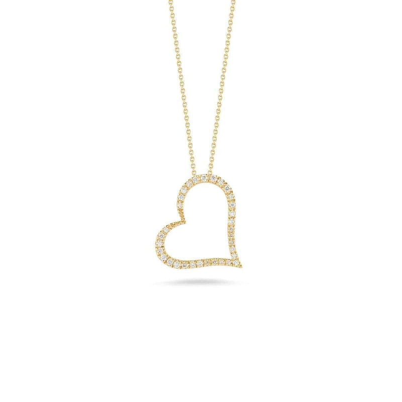 18k Yellow Gold & Diamond Heart Necklace - 001443AYCHX0-Roberto Coin-Renee Taylor Gallery