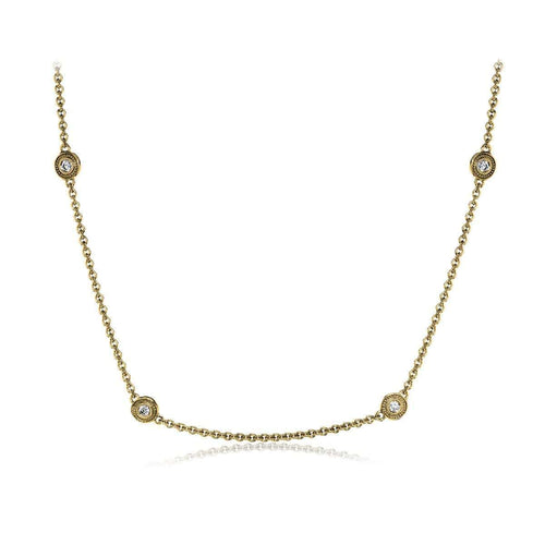 18k Yellow Gold Rounds Diamonds Chain - CH109-Y-Simon G.-Renee Taylor Gallery