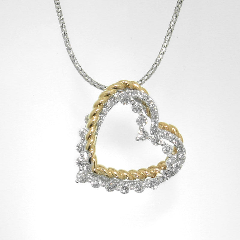 18k Yellow & White Gold Diamond Pendant - P0705-YWG-Paramount Gems-Renee Taylor Gallery