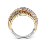 18K Yellow, White & Rose Gold Band Ring - MR2684-WYR-Simon G.-Renee Taylor Gallery