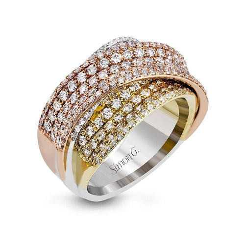 18K Yellow, White & Rose Gold Band Ring - MR2684-WYR-Simon G.-Renee Taylor Gallery