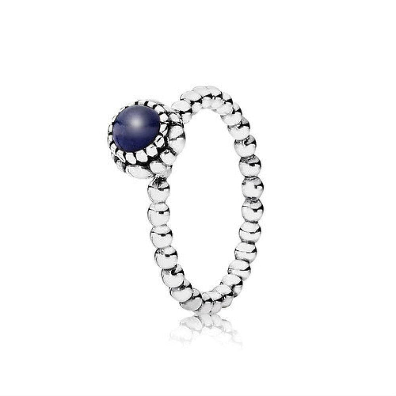 Birthday Blooms September Lapis Ring - 190854LP-Pandora-Renee Taylor Gallery