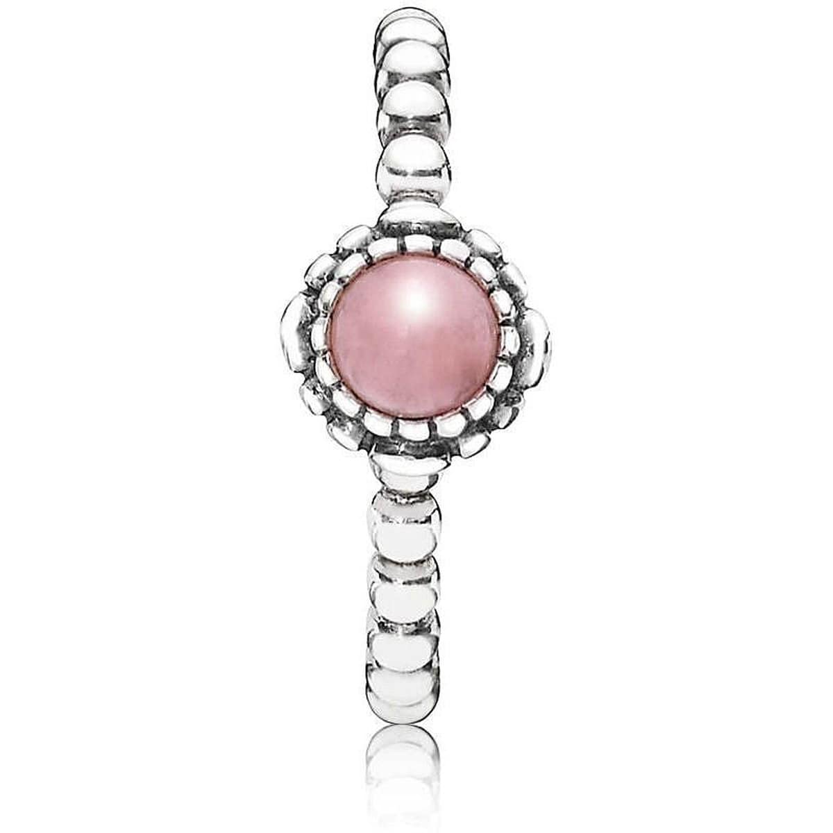 Fyrretræ transaktion sjælden Birthday Blooms October Pink Opal Ring - 190854POP - Pandora