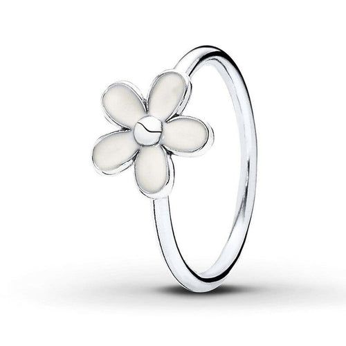 Darling Daisy White Enamel Ring - 190899EN12-Pandora-Renee Taylor Gallery