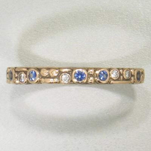 18K "Mini 62" Sapphire & Diamond Rose Gold Band - R-117RS-Alex Sepkus-Renee Taylor Gallery