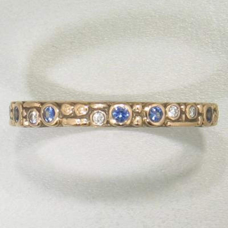 18K Mini 62 Sapphire & Diamond Rose Gold Band - R-117RS-Alex Sepkus-Renee Taylor Gallery