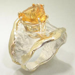 14K Gold & Crystalline Silver Citrine Ring - 19618-Shelli Kahl-Renee Taylor Gallery