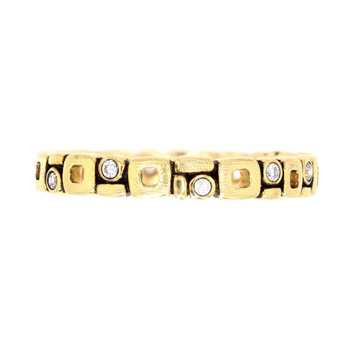 18K Yellow Gold Micro Windows Diamond Band - R-119-Alex Sepkus-Renee Taylor Gallery