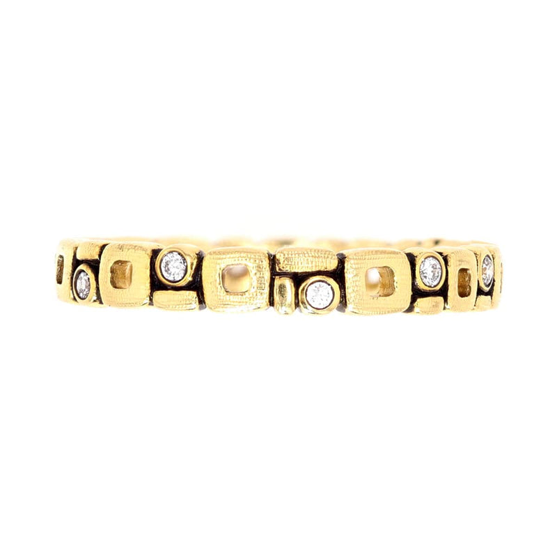 18K Yellow Gold Micro Windows Diamond Band - R-119-Alex Sepkus-Renee Taylor Gallery