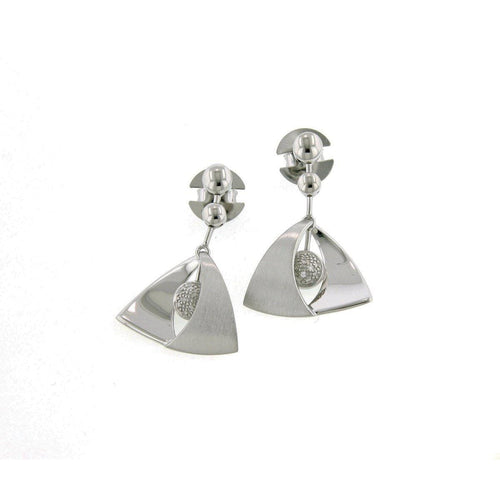 Sterling Silver Diamond Earrings - 11/03009-Breuning-Renee Taylor Gallery