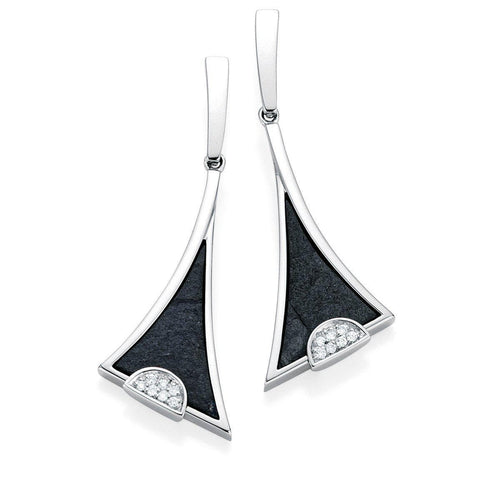 Sterling Silver Slate Diamond Earrings - 11/83671-Breuning-Renee Taylor Gallery