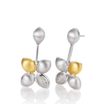 Yellow Gold Plated Sterling Silver Diamond Earrings - 11/03008-Breuning-Renee Taylor Gallery