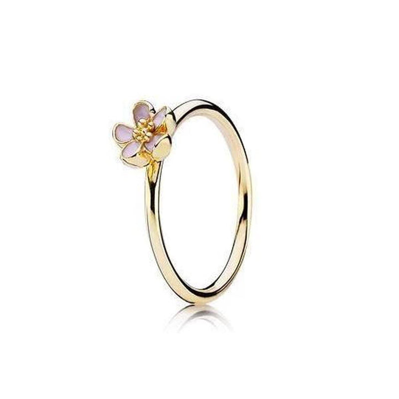 My Cherry Blossom 14K Gold Pink Enamel Ring - 150174EN40-Pandora-Renee Taylor Gallery