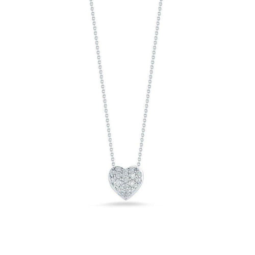 18k White Gold & Diamond Heart Necklace - 001549AWCHX0-Roberto Coin-Renee Taylor Gallery