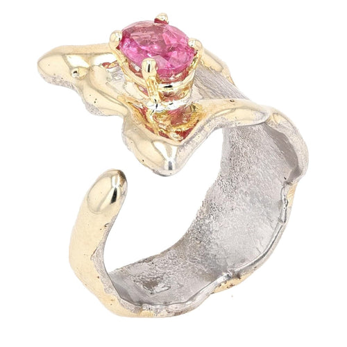 14K Gold & Crystalline Silver Pink Tourmaline Ring - 21944-Shelli Kahl-Renee Taylor Gallery