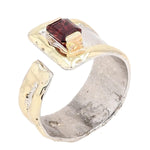 14K Gold & Crystalline Silver Pink Tourmaline Ring - 21947-Shelli Kahl-Renee Taylor Gallery