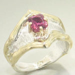 14K Gold & Crystalline Silver Pink Tourmaline Ring - 21948-Shelli Kahl-Renee Taylor Gallery