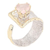 14K Gold & Crystalline Silver Rose Quartz Ring - 23094-Shelli Kahl-Renee Taylor Gallery