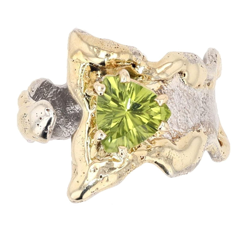 14K Gold & Crystalline Silver Peridot Ring - 23202-Shelli Kahl-Renee Taylor Gallery