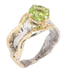 14K Gold & Crystalline Silver Peridot Ring - 23206-Shelli Kahl-Renee Taylor Gallery