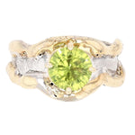 14K Gold & Crystalline Silver Peridot Ring - 23206-Shelli Kahl-Renee Taylor Gallery