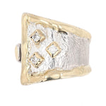 14K Gold & Crystalline Silver Diamond Ring - 23872-Shelli Kahl-Renee Taylor Gallery