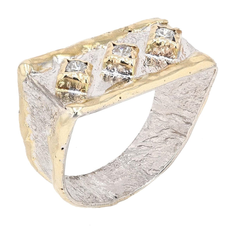 14K Gold & Crystalline Silver Diamond Ring - 23874-Shelli Kahl-Renee Taylor Gallery