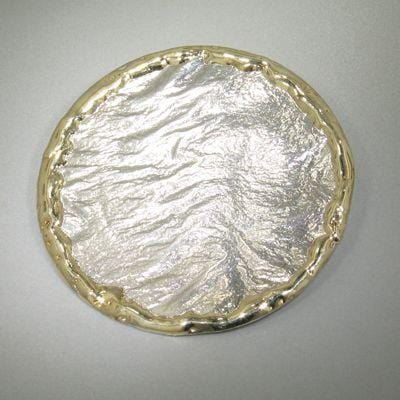 14K Gold & Crystalline Silver Blank Rectangular Pendant - 23977-Shelli Kahl-Renee Taylor Gallery