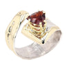 14K Gold & Crystalline Silver Garnet Ring - 24584-Shelli Kahl-Renee Taylor Gallery