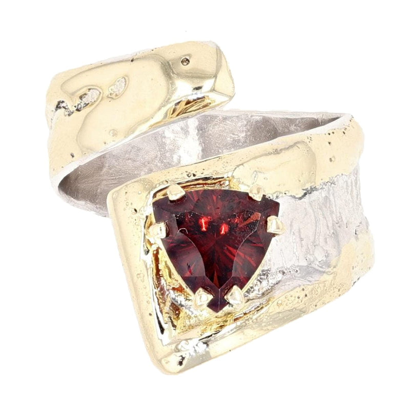 14K Gold & Crystalline Silver Garnet Ring - 24584-Shelli Kahl-Renee Taylor Gallery