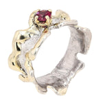 14K Gold & Crystalline Silver Garnet Ring - 24585-Shelli Kahl-Renee Taylor Gallery