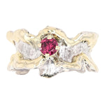 14K Gold & Crystalline Silver Garnet Ring - 24585-Shelli Kahl-Renee Taylor Gallery