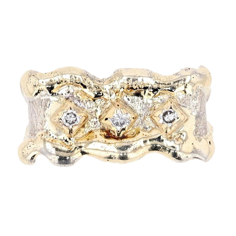 14K Gold & Crystalline Silver Diamond Ring - 25404-Shelli Kahl-Renee Taylor Gallery