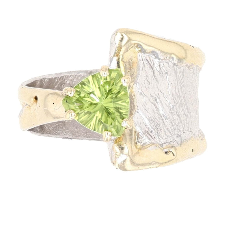 14K Gold & Crystalline Silver Peridot Ring - 25429-Shelli Kahl-Renee Taylor Gallery