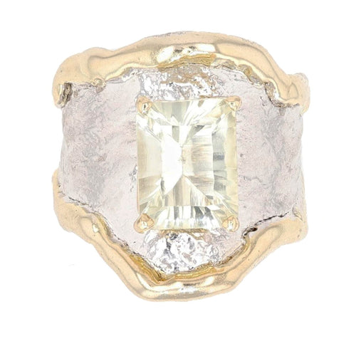 14K Gold & Crystalline Silver Margarita Quartz Ring - 25436-Shelli Kahl-Renee Taylor Gallery