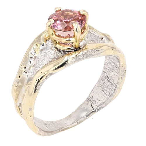 14K Gold & Crystalline Silver Pink Tourmaline Ring - 25442-Shelli Kahl-Renee Taylor Gallery