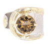 14K Gold & Crystalline Silver Cognac Quartz Ring - 25449-Shelli Kahl-Renee Taylor Gallery