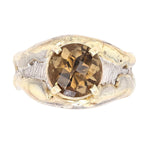 14K Gold & Crystalline Silver Cognac Quartz Ring - 25450-Shelli Kahl-Renee Taylor Gallery