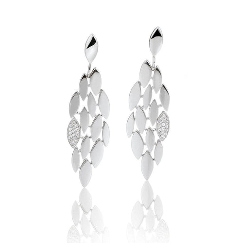 Sterling Silver White Sapphire Earrings - 12/02029-Breuning-Renee Taylor Gallery