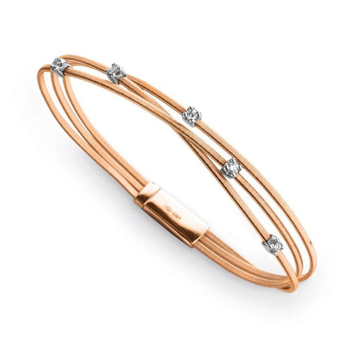 18K Rose Gold Goa 3 Strand Diamond Bracelet - BG617 B WR-Marco Bicego-Renee Taylor Gallery