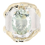 14K Gold & Crystalline Silver Prasiolite Ring - 2587-Charles Duncan-Renee Taylor Gallery