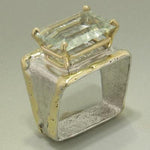 14K Gold & Crystalline Silver Prasiolite Ring - 26302-Shelli Kahl-Renee Taylor Gallery